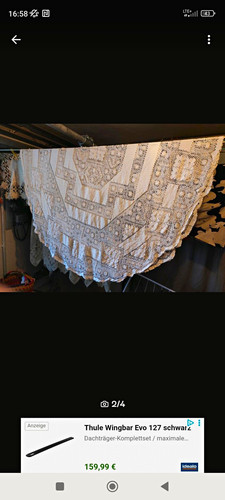 Antike leinen tischdecke - tischdecke, rund