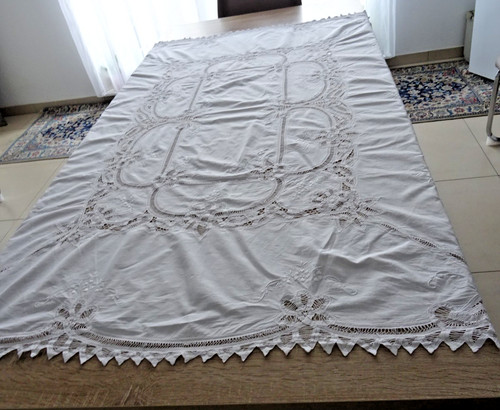 Vintage tischdecke handarbeit - tischdecke,