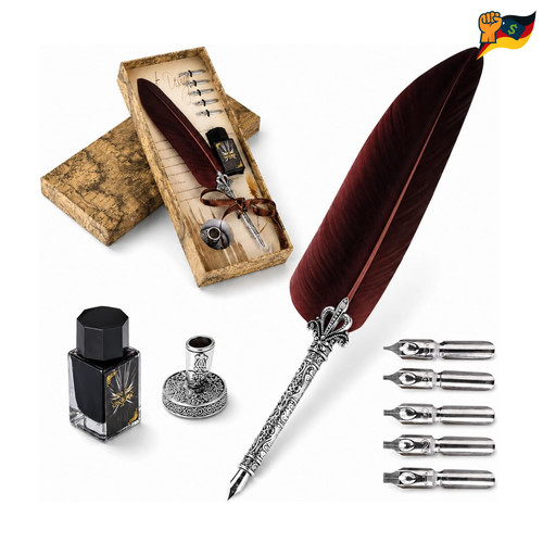 Dipstift mit feder antik tinte - feder,